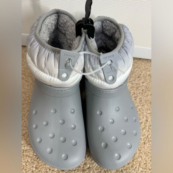 CROCS Gray and White Ankle Booties - Picture 2 of 13